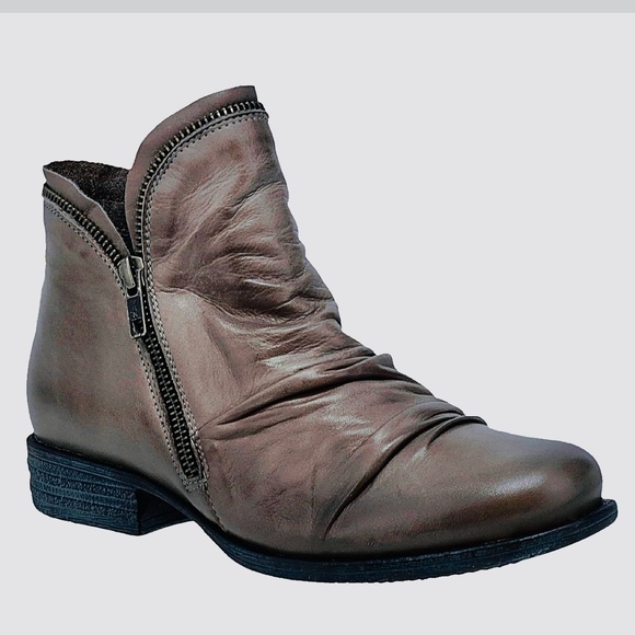 Miz Mooz Luna ruched leather ankle booties with dual side zip 9 $175 - Picture 11 of 11